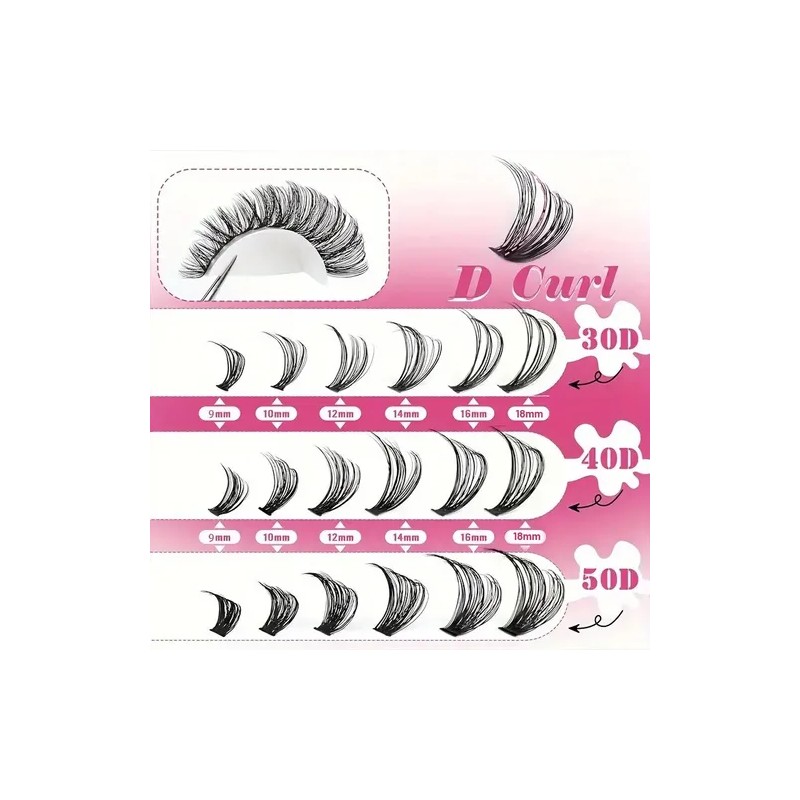 804 Extensiones De Pestañas Postizas Kit Maquillaje Completo