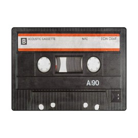 ALAZA Old Cassette Tape Non Slip Area Rug 5' x 7' for Living Dinning Room Bedroom Kitchen Hallway Office Modern Home Decorative