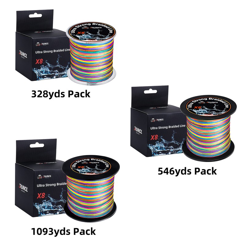 RUNCL Braided Fishing Line, 8 Strand Abrasion Resistant Fishing Line