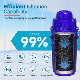 ICEPURE Pitcher Water Filter, Compatible with All PUR® Pitchers & Dispensers Filtration Systems, Replacement for PUR CRF950Z, PPF900Z, PPF951K, PPT700W, PPT711W, CR-1100C, CR1100CV, Blue(4 Pack)