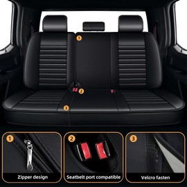 AOMSAZTO Seat Covers Fit for 2024 2025 Toyota Tacoma Truck Double Crew Cab Custom Leather Truck Seat Covers Full Set(Black,5 Seats)