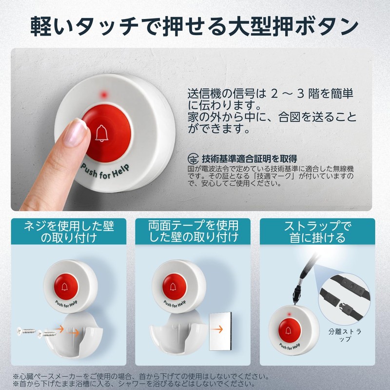 SYNLETT Calling Bell Nurse Call Home Pager Wireless Waterproof Elderly