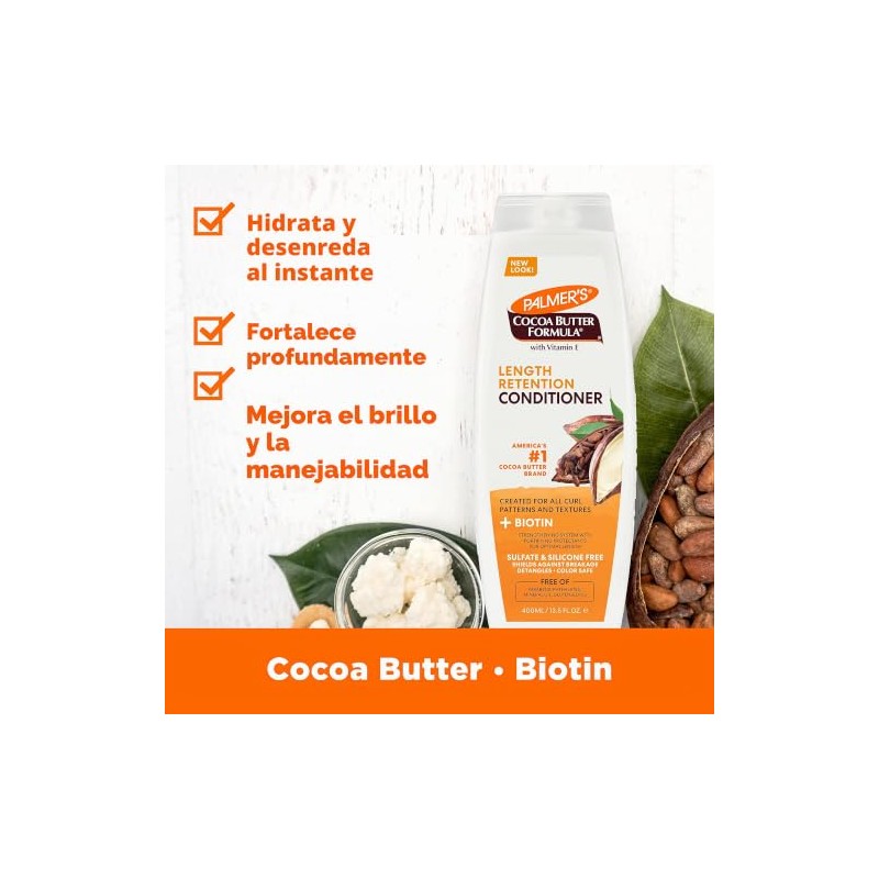 Palmer's Cocoa Butter Biotin Length Retention Acondicionador, 400ml