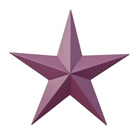 Amish Wares 24 Inch Solid Burgundy Barn Star Made with Galvanized Metal to Prevent Rusting. American Handcrafted - Made in The USA!