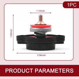 Prywog 1 PC Automobile High Pressure Radiator, Water Tank Cap with Thermometer, 1.8 Radiator Accessories, Universal for Most Cars (Black)