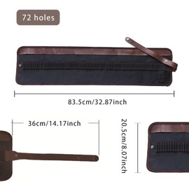 XDGBGFN 48/72 Slot Pen Roll Empty Pen Roll Colour Pencil Organiser Packaging Holder Colouring Pencils Pencil Case Rollable Brush Bag for Artists Office (48 Holes)