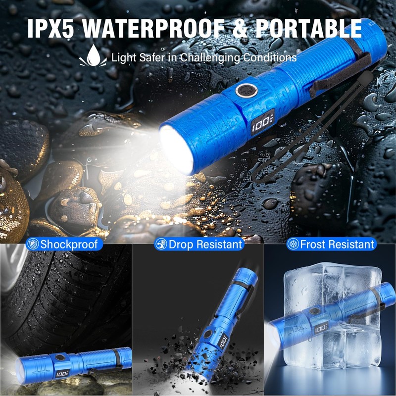 NetCan LED Flashlight, High Powered Super Bright Tactical Flashlight, Rechargeable