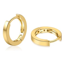 micuco Small Gold Hoop Earrings for Women 14K Gold Plated Huggie Hoop Earrings 12mm