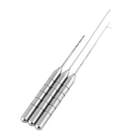 Luatoxry 3Pcs Fishing Bait Needle Set, Aluminum Alloy Baiting Needle Tool, 3 in 1 Fish Rigging Needles, Portable Fishing Baiting Needles for Fish Preparation, Making Rigs, Sliver