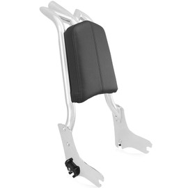 Adjustable Detachable Backrest Sissy Bar Passenger Quick Release Fits for Harley Touring Road King Electra Glide Street Glide FLHR FLHX FLHT FLTR 1997-2008(chrome Finish)