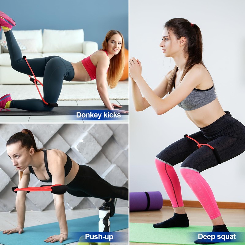 Seenelling Barre Double Tube Red Resistance Band Exercise Tubes for