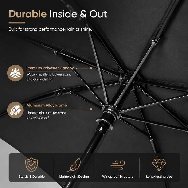 Automatic Folding Umbrella for Rain & Sun Protection – Lightweight
