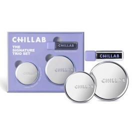 Chillab Signature Trio Set, Polvo Morado y Aceite Labial Negro Mágico | 3 Piezas: Polvo Compacto Mate 10g + Polvo Medium 5g + Aceite Labial Voluminiza