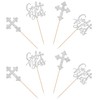 ZHUOWEISM 12 PCS God Bless and Baptism Centerpiece Sticks Cross