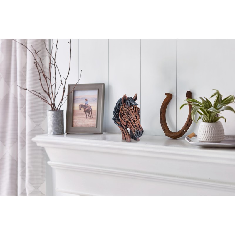 Enesco Edge Sculpture Horse Bust Miniature Figurine, 5.91 Inch, Multicolor