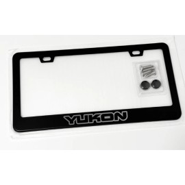 Gearhead Frames Black on Black GMC Yukon Metal License Plate Frame with Screws and Caps