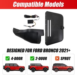Tailgate Access Panel with Light Hidden Organizer for Ford Bronco 2/4 Door 2025 2024 2023 2022 2021, Trunk Cargo Lamp Storage Insert with Combination Lock Interior Accessories