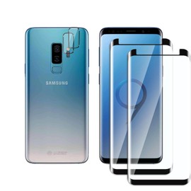 QZJinch [2+2 Pack Screen Protector for SamsungGalaxy S9 Plus,Fingerprint ID Compatible,3D Full Screen Protection,Scratch Resistant,HD Clear，Case Friendly