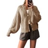 Saodimallsu Womens Cable Knit Cardigan Sweaters Button Up Crew Neck