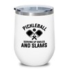 Pickleball White Edition Wine Tumbler 12oz - Serving up smiles