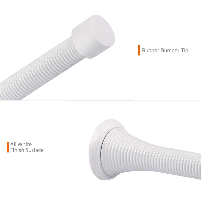 KOVOSCH 10 Pack Spring Door Stopper White - 3-1/4" Flexible