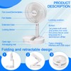 Aurelema Solar Battery-operated Portable Standing Fan with Solar Panel, 8"