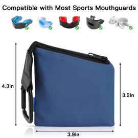 Xxerciz Retainer Case, Nylon Portable Aligner Case with Zipper and Carabiner, Premium Orthodontic Retainer Case Black Soft Protective Bag (Blue)