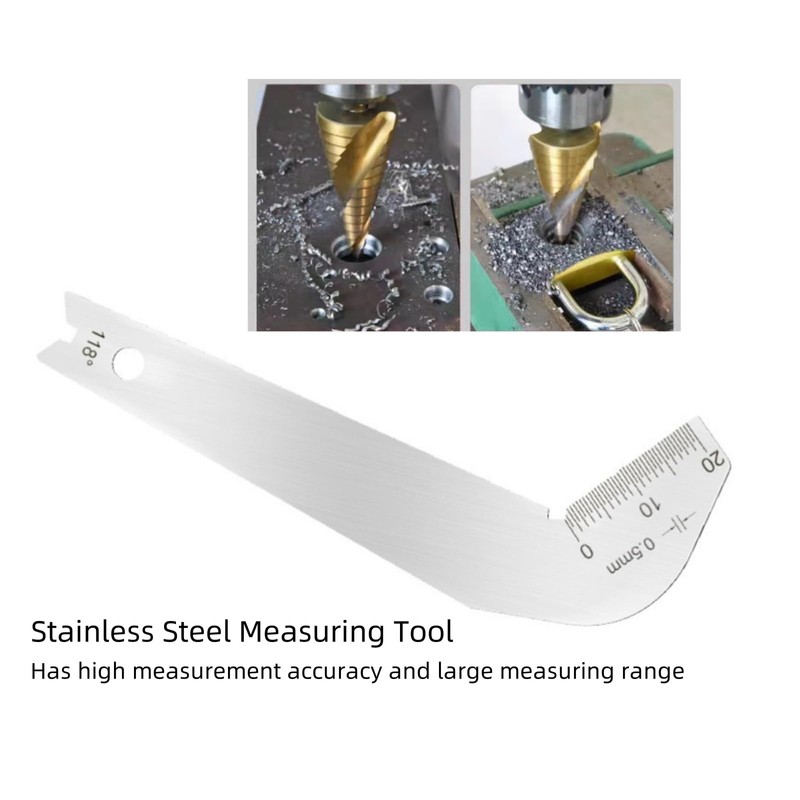 MerciL 118 Degree Drill Bits Gauge, Stainless Steel Twist Drill