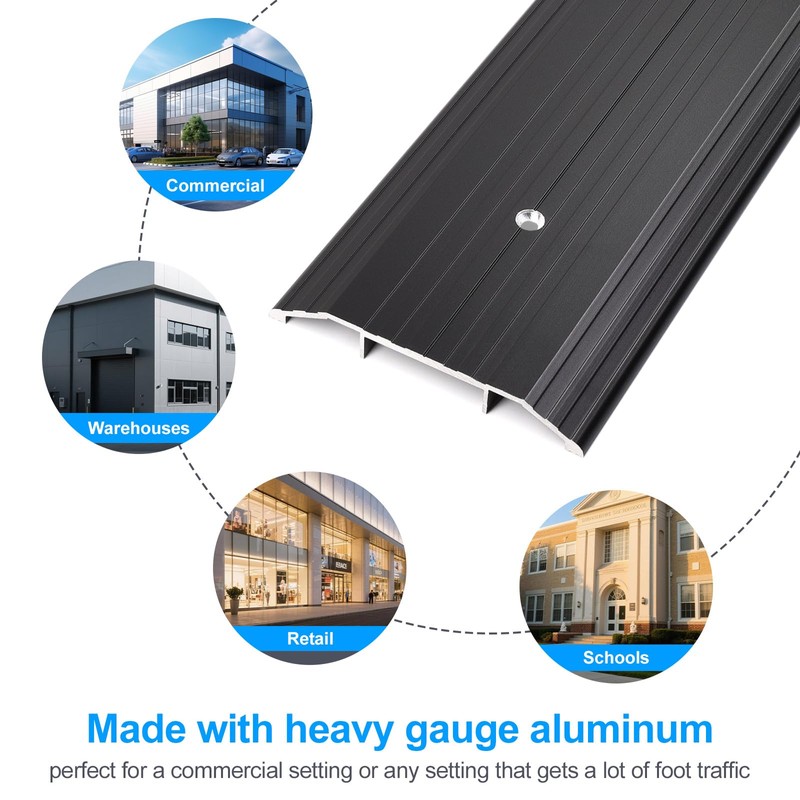 Orechic 4″Wide Sturdy Thicken Aluminum Threshold Strip, Stylish Floor Transition