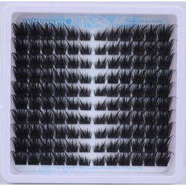 wiwoseo Fairy Lash Clusters Wispy Cat Eye Lashes Strip DIY Cluster Eyelash Extensions Anime Eyelash Clusters Spiky Manga Cluster Lashes Fox Eye Lashes Clusters Natural Individual Lashes