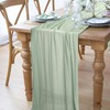 AiQInu Muslin Table Runner, 80 x 300 cm, Light Green