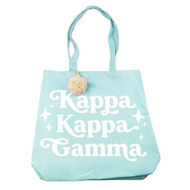 Sorority Shop Kappa Kappa Gamma Retro Pom Pom Tote Bag