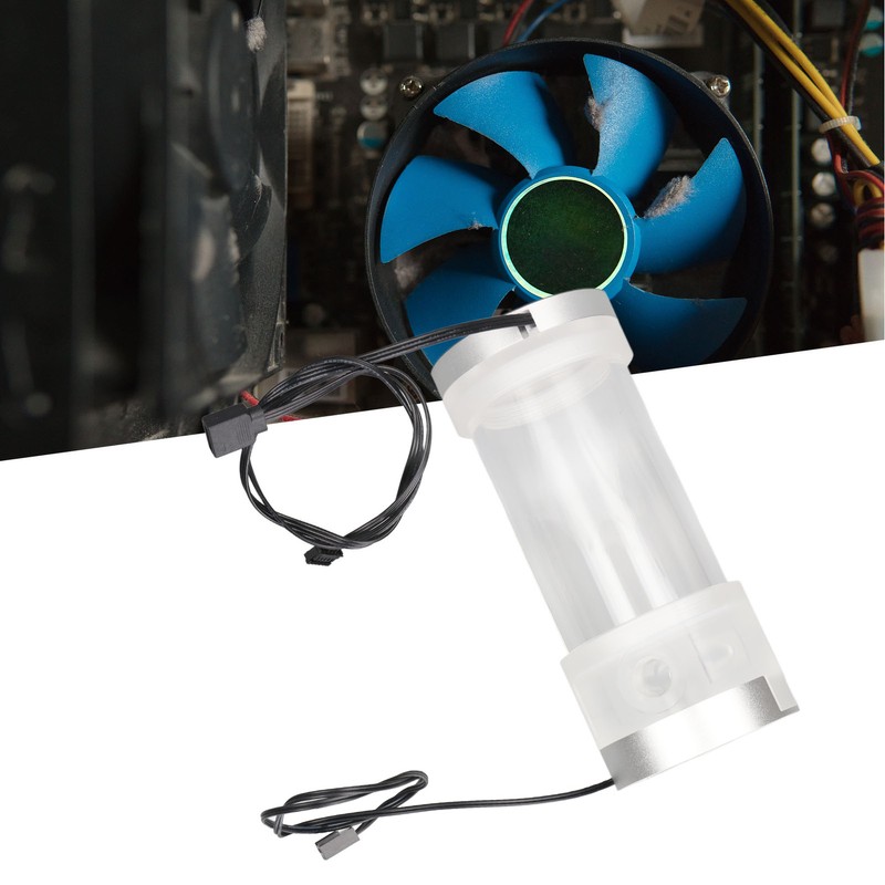 Water Cooling Tank 200ML Temperature Display RGB 160mm G1/4 Cylindrical