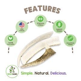Nature Gnaws USA Elk Antlers for Dogs 5-8" (3 Count) - Mix of Split and Whole Pieces - Long Lasting for Aggressive Chewers - Natural Dog Chew Bones