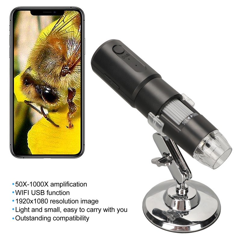 Handheld USB Microscopes 50X‑1000X Mini WiFi USB Black Wireless Digital