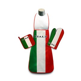 Italy Kitchen & BBQ SetNew with Apron, Oven-mitt, Pot-holder Italian Flag Italia