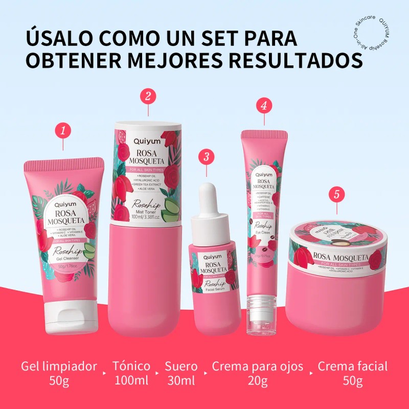 Set Quiyum Rosehip 5 Pzs Cuidado De La Piel Hidratante