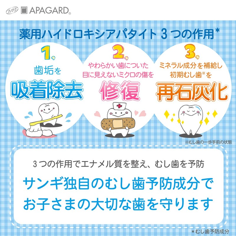 APAGARD Apa Kids Ramune Bugle Prevention Toothpaste, 3 Pieces, 2.1