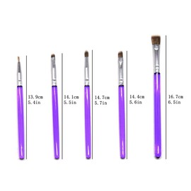 5-Piece Decorating Brush Set - Food Safe Decorating Brushes for Dusting Edible Glitter and Painting with Edible Color on Treats Kitchen Utensil Bakery Tools (5, Purple)