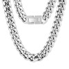 KRKC&CO 14mm Cuban Link Chain, Silver Color Stainless Steel Men's