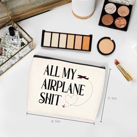 Humor Pilot Gifts Cosmetic Bag Makeup Bag Aviation Gifts Flight Attendant Gifts Flight Attendant Accessories Flight Attendant Essentials Funny Christmas Birthday Gifts for Women Airplane Lover