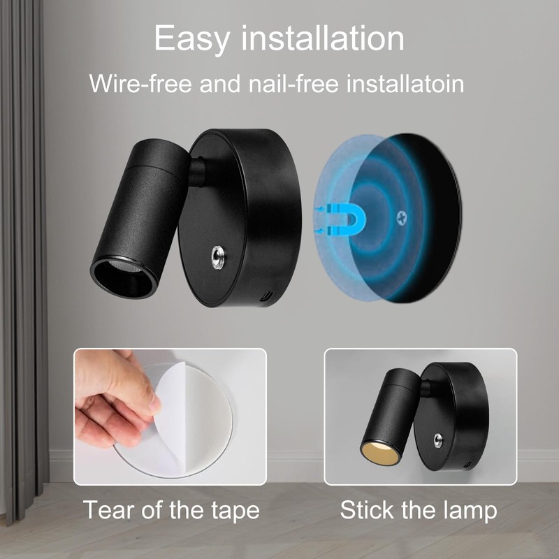 PeseTech 2pack Upgraded Wireless spot Lights Indoor 3000K/4000K/5000K with Remote