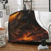 Qycazzw Fire Breathing Dragon Blanket Gifts for Women Kids, Black