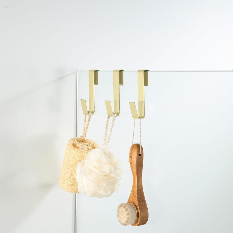 Shower Door Hooks,Towel Hook, Over Glass Door Hook for Bathroom,