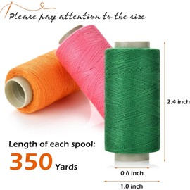 12 Colours Sewing Thread, 350 Yards/Spool, Pre-Wound Spool Sewing Thread Set,Threads for Sewing,with Needle Threader and Sewing Needle Kit Polyester Thread,for Hand and Machine Sewing, DIY and Home