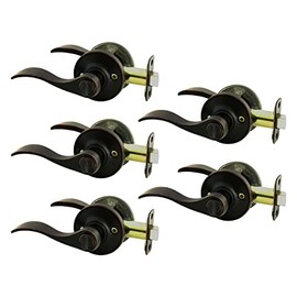 Cosmas 80 Series Oil Rubbed Bronze Privacy Door Lever (Bed & Bath), 5 Pack