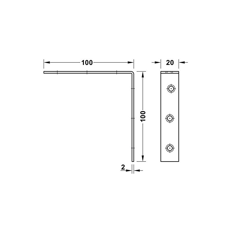 100x100x20mm 90 Degree Small/Large Steel Right Angle Metal L Shaped