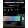 Wireless Keyboard and Mouse Combo - RGB Backlit, Rechargeable &