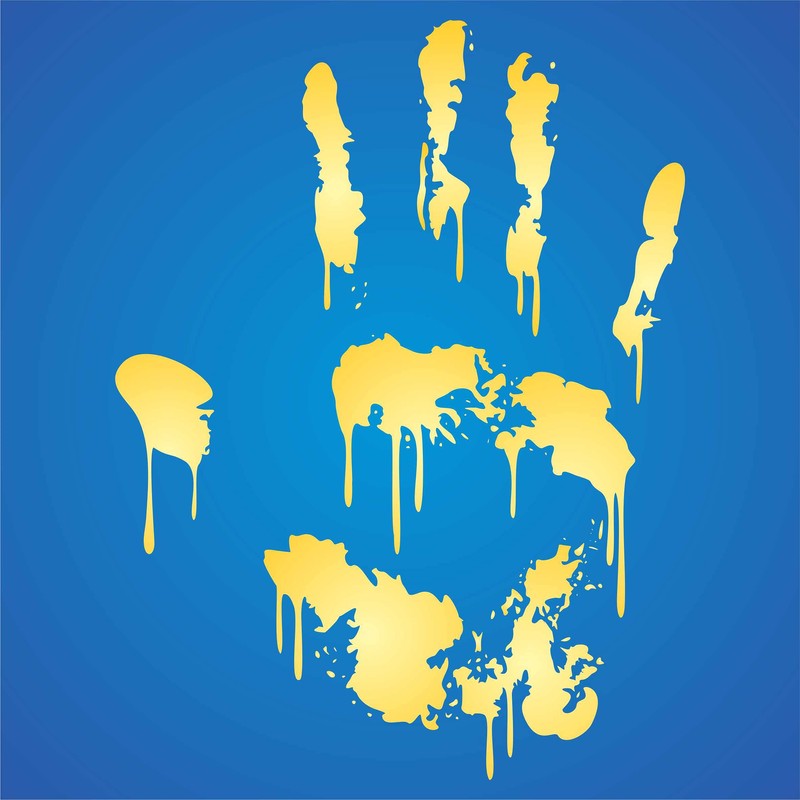 Bloody Handprint Stencil 11.4 x 15 cm (S) - Human