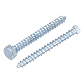 sourcing map Hex Lag Screws, M6 x 60mm Carbon Steel Zinc Plated Half Thread Self-Tapping Bolts for Wood Screw 25Pcs